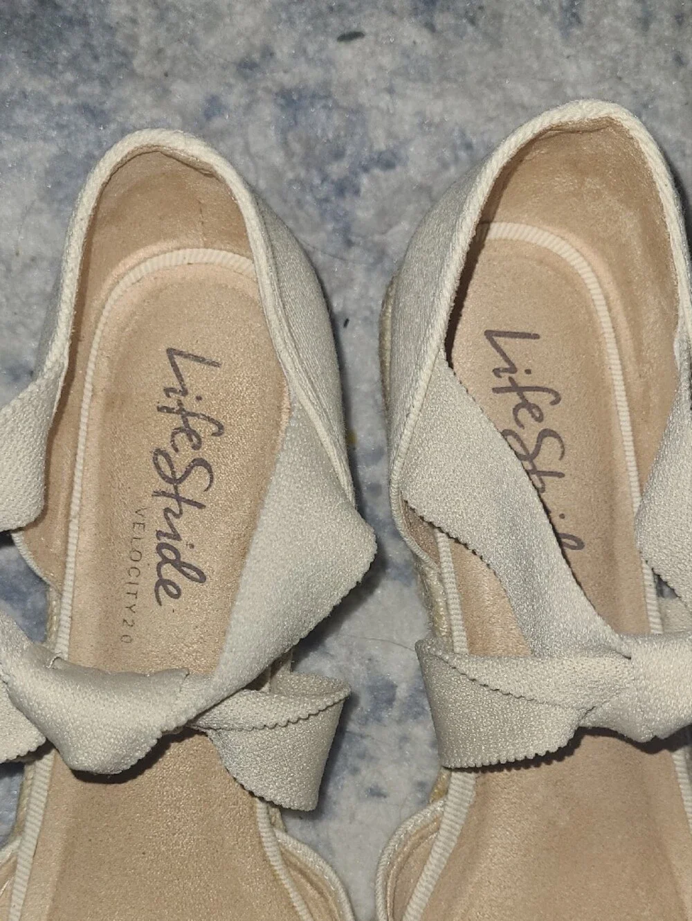 LifeStride Cream Espadrille Bow Flats